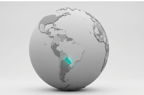 Globo terráqueo mostrando Paraguay destacado - True Recovery opera desde Asunción con alcance internacional